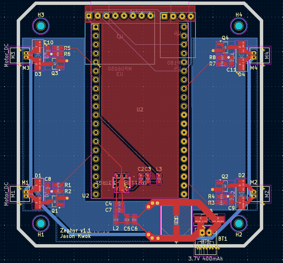 PCB layout of prototype board - v1.1